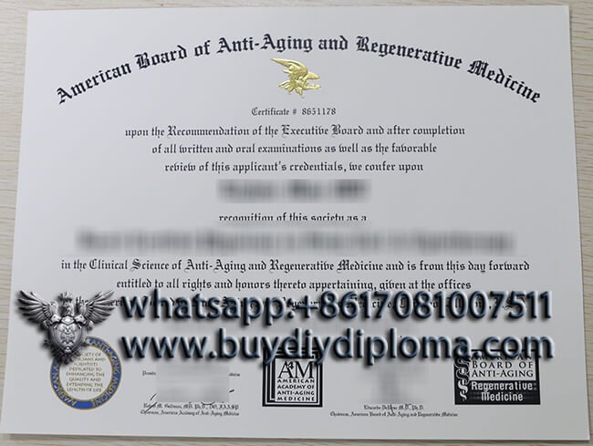 Find a Novelty American Academy of Anti-Aging Medicine Qualification, Get American Academy of Anti-Aging Medicine Credentials