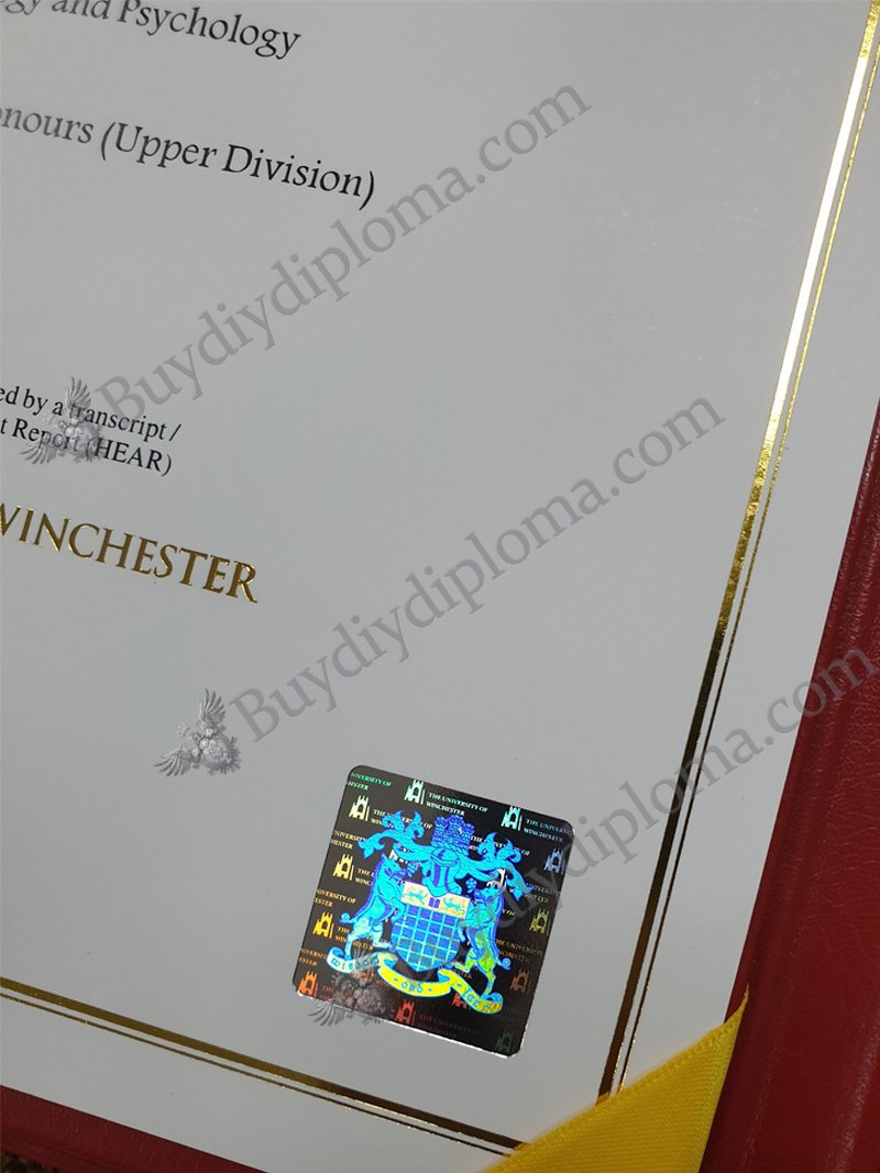 Novelty University of Winchester Credentials, Novelty University of Winchester Qualification,