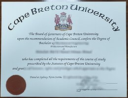 Cape Breton University Credentials