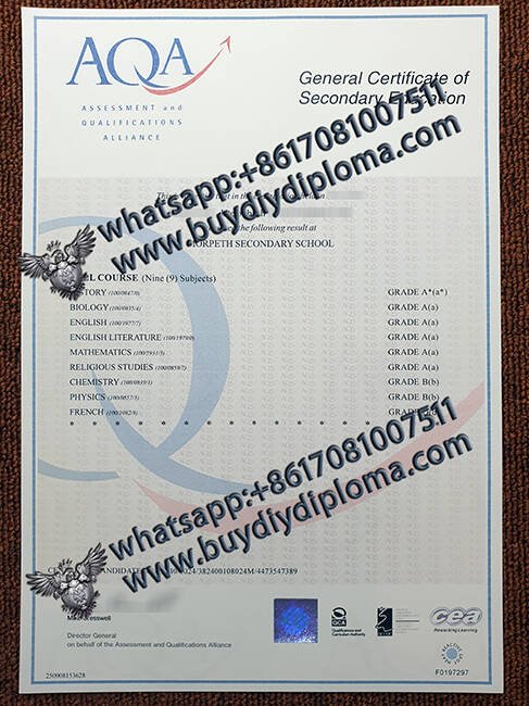 Get Novelty AQA GCSE Certificates Online