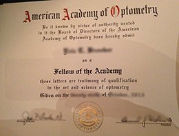 American Academy of Optometry Credentials, Novelty American Academy of Optometry license, Novelty AAO Credentials,