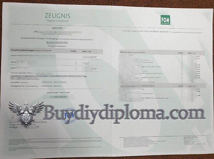 Get Novelty FOM Hochschule Academic record