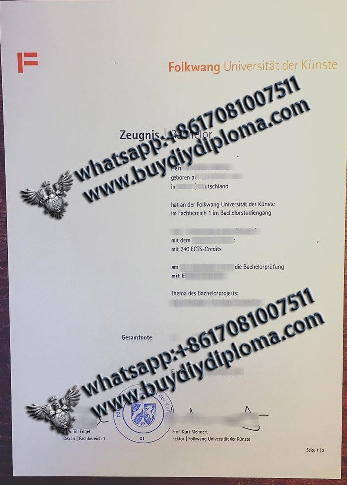 Fast Way to get a Folkwang Universität der Künste Credentials