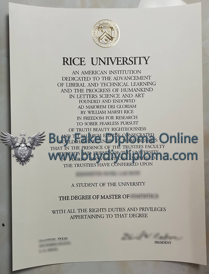 Rice University master's Credentials