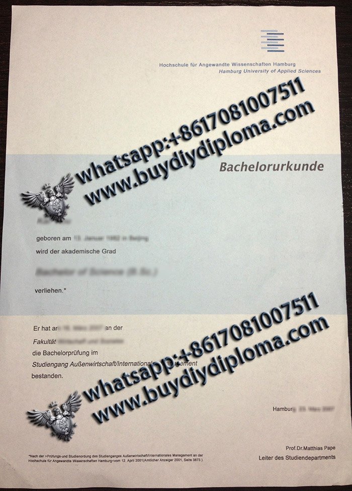 Request a Novelty Universität Hamburg urkunde