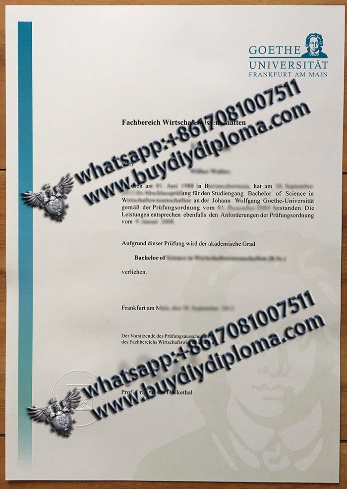 Why it's easy to get a Novelty Goethe-Universität Frankfurt Credentials