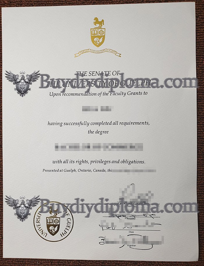 Novelty University of Guelph Credentials in Canada
