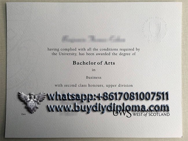 Copy A University of the West of Scotland Novelty Credentials online