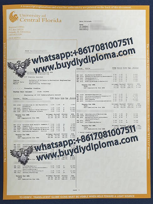 Get Novelty University Of Central Florida Academic record Online