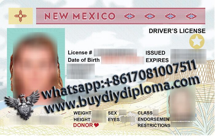 USA New Mexico (NM) Scannable Drivers License USA New Mexico (NM) Scannable Drivers License
