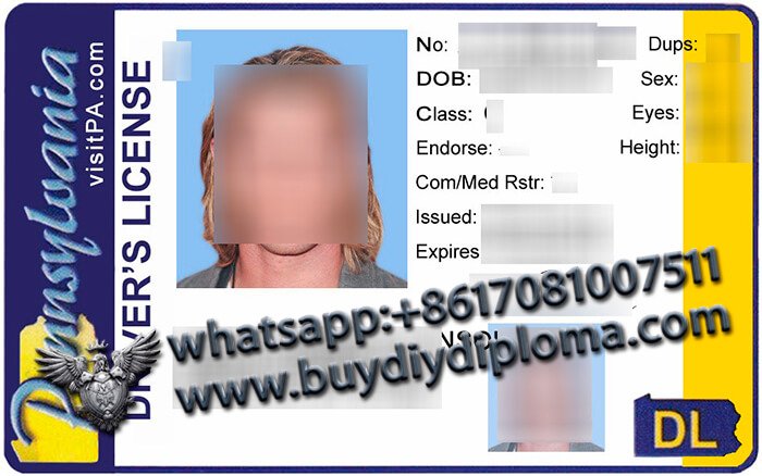 USA Pennsylvania Old (PA) Scannable Drivers License USA Pennsylvania Old (PA) Scannable Drivers License