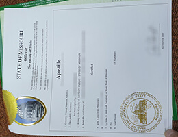 United States Secretary of State of missouri Apostille Credentials