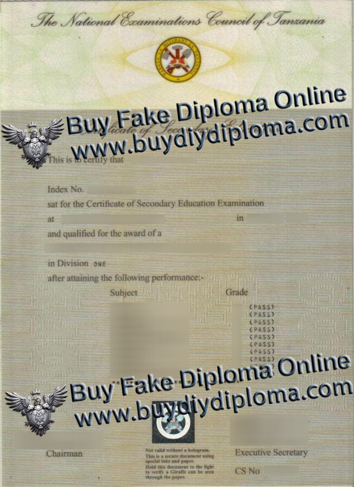 National Examinations Council of Tanzania Credentials National Examinations Council of Tanzania Credentials