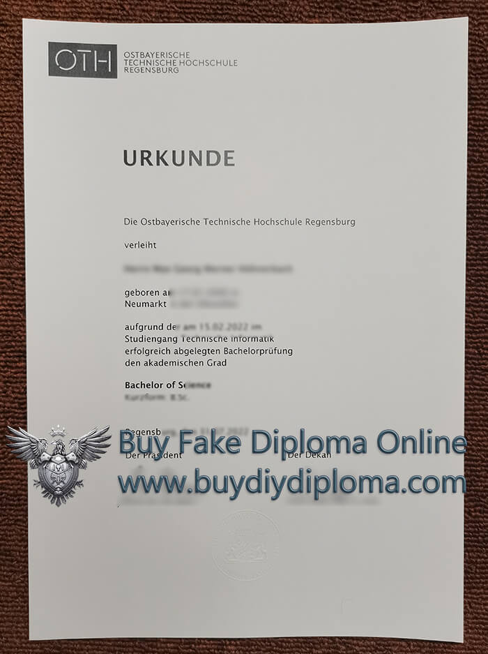 OTH Regensburg Urkunde Ostbayerische Technische Hochschule Regensburg Urkunde