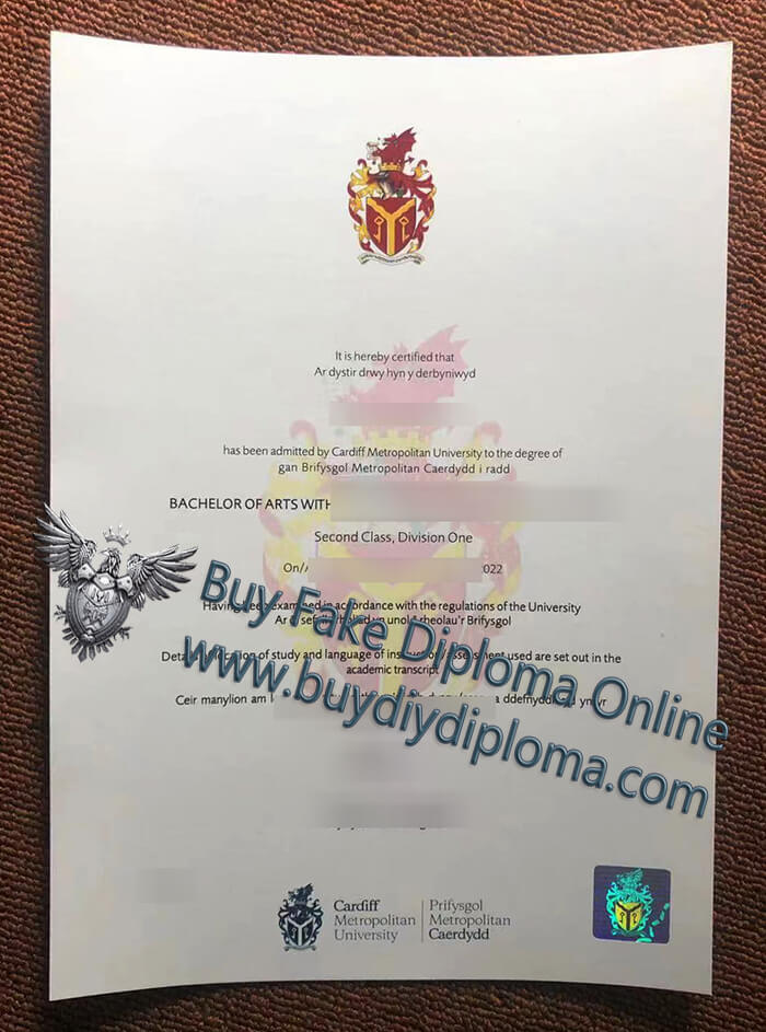 Cardiff Metropolitan University Qualification Credentials