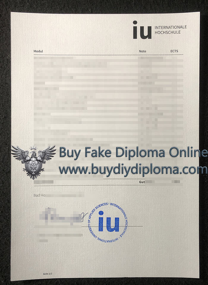 IU Internationale Hochschule Academic record