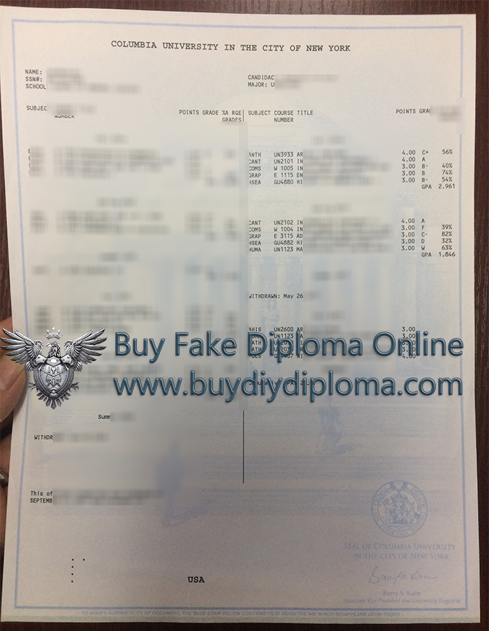 Columbia University in the City of New York Academic record