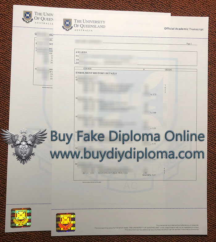 University of Queensland Academic record