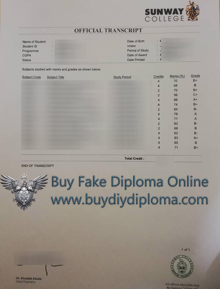 Sunway University Academic record