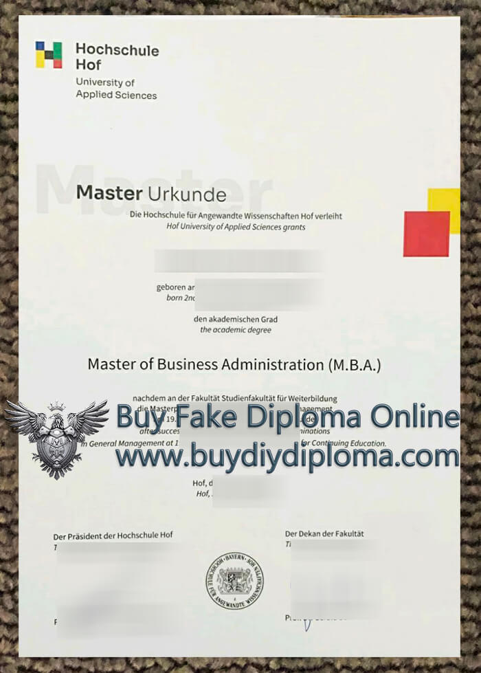 Hochschule Hof Urkunde Hochschule Hof Urkunde