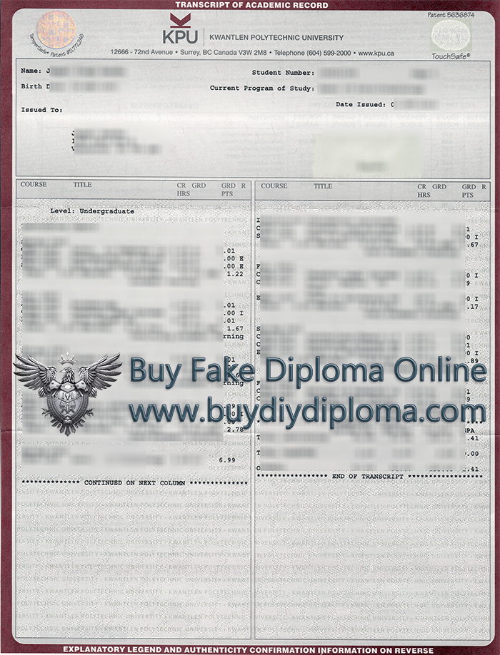 Kwantlen Polytechnic University (KPU) Academic record Kwantlen Polytechnic University (KPU) Academic record