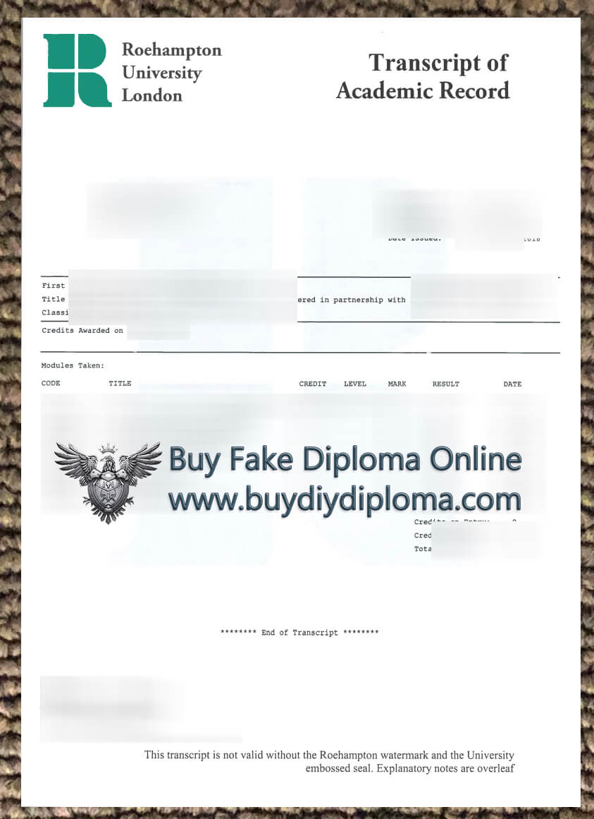 University of Roehampton Academic record