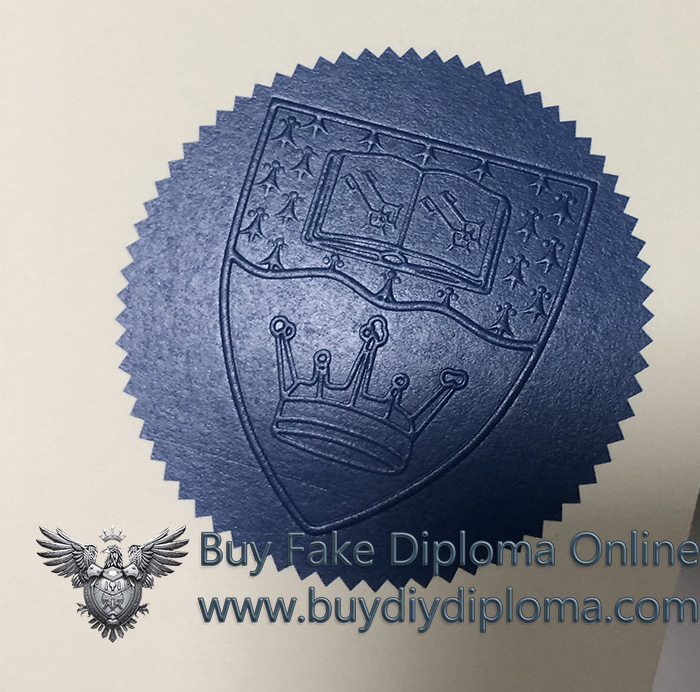 Kingston University Qualification embossed stamp