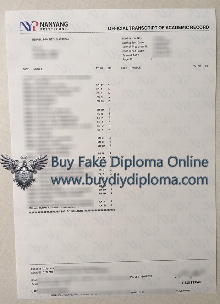 Nanyang Polytechnic (NYP) Academic record