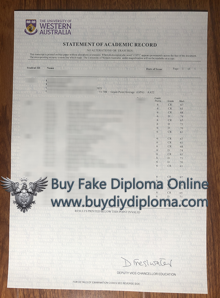 UWA Academic record UWA Academic record