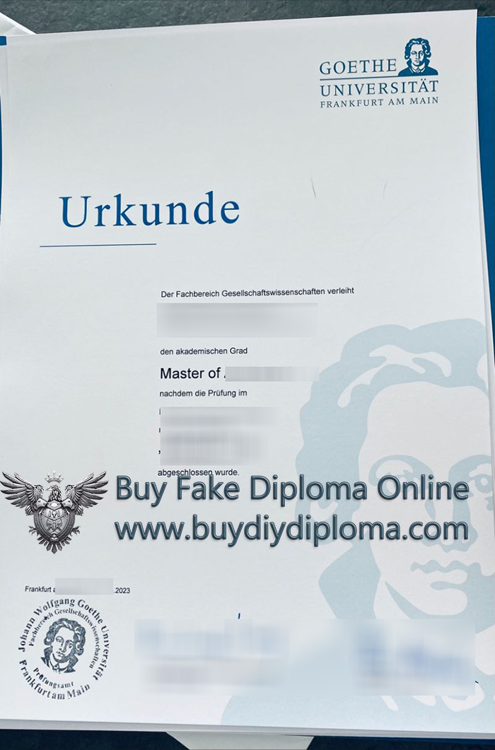 Goethe Universität Urkunde