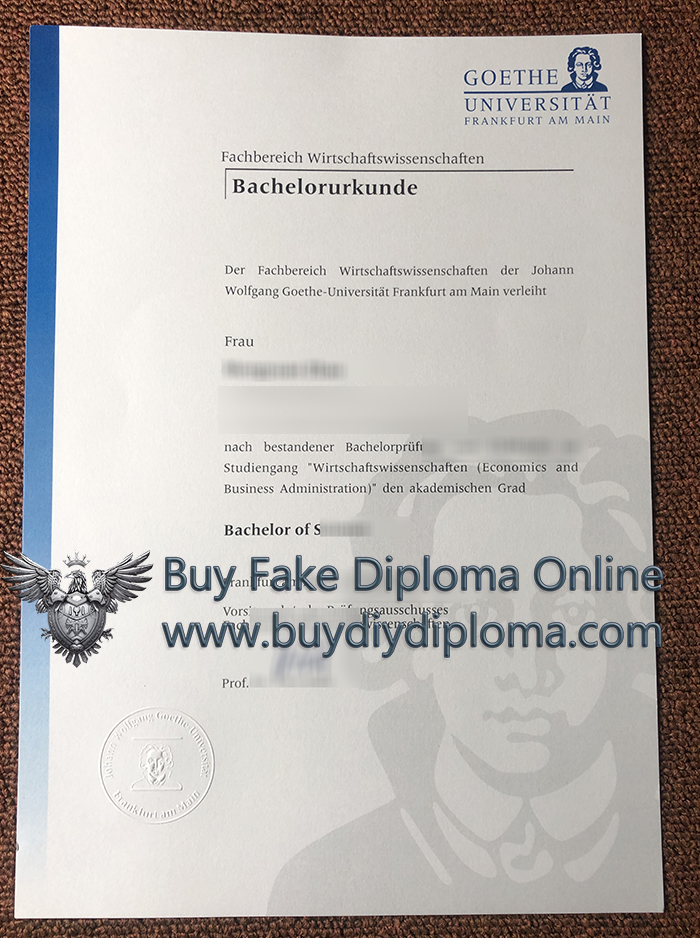 Goethe-Universität Frankfurt Urkunde Goethe-Universität Frankfurt Urkunde
