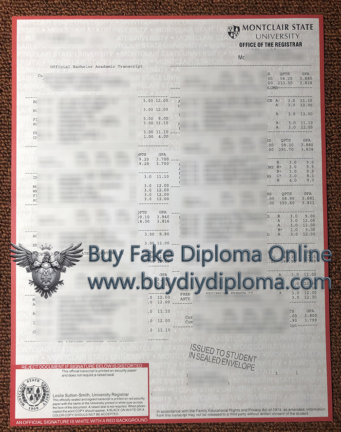 Montclair State University Academic record