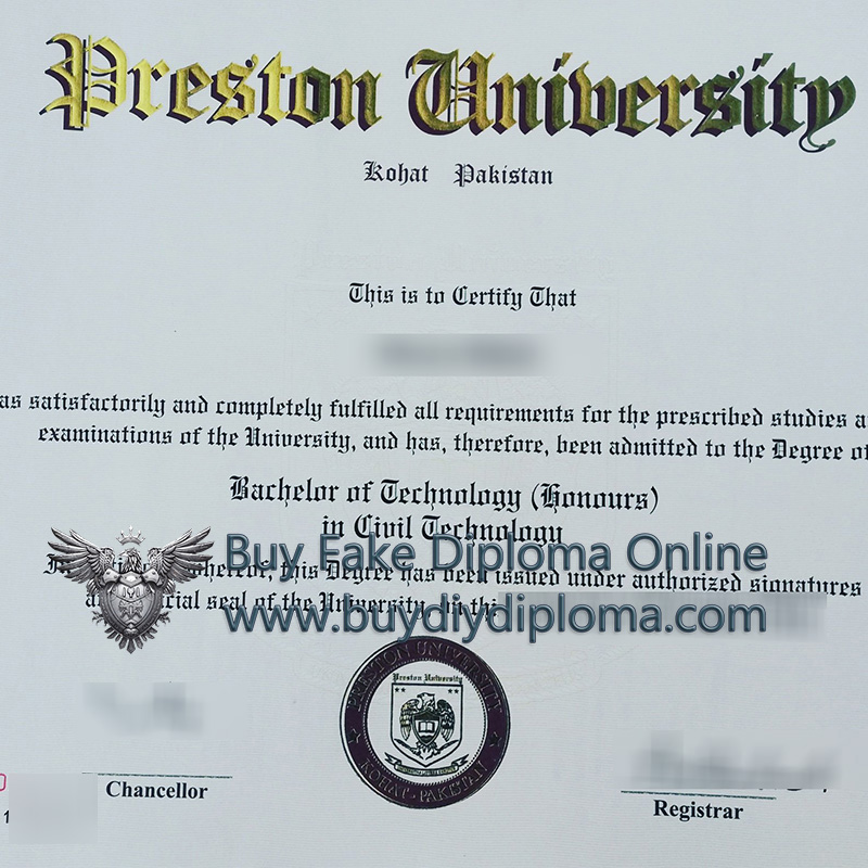 Preston University Pakistan Credentials