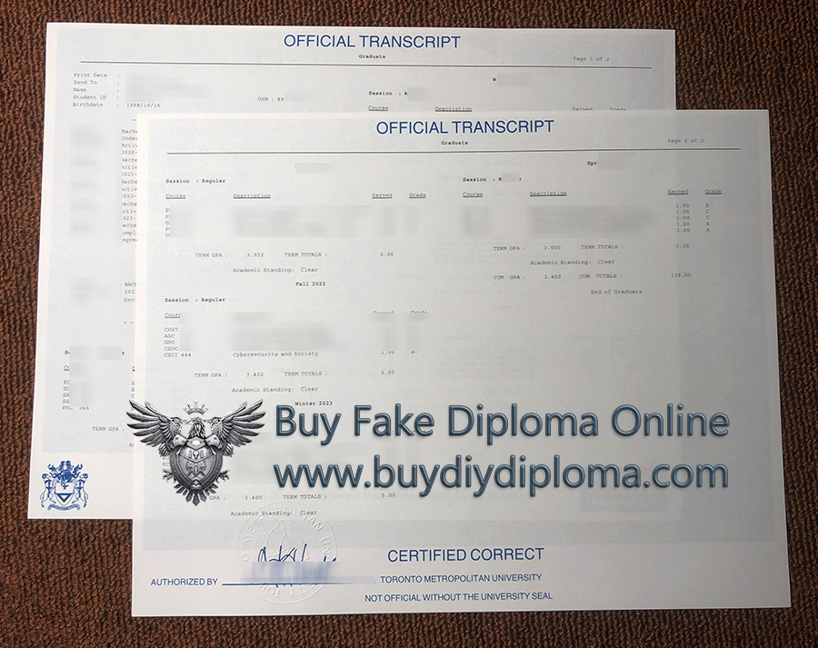 Toronto Metropolitan University Academic record