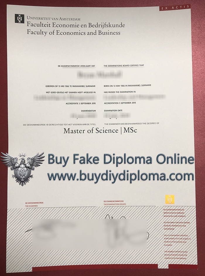 Universiteit van Amsterdam (UvA) Credentials