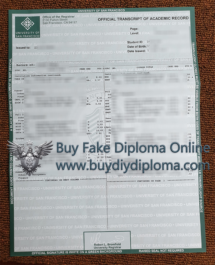 University of San Francisco Academic record