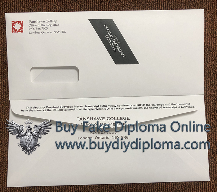 Fanshawe College Academic record Envelope Fanshawe College Academic record Envelope
