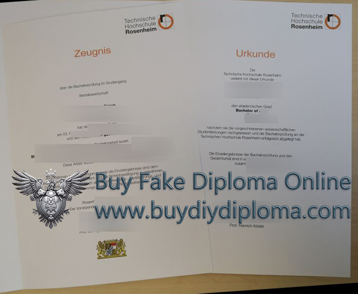 Technische Hochschule Rosenheim Urkunde and Zeugnis Technische Hochschule Rosenheim Urkunde and Zeugnis