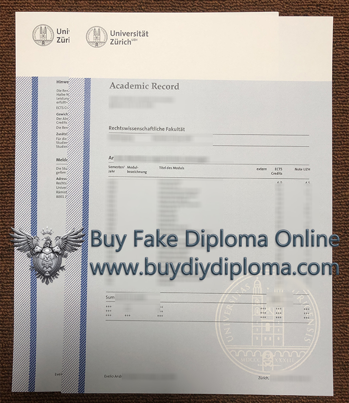University of Zurich Academic record 