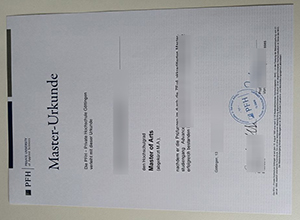 PFH Private University of Applied Sciences Urkunde