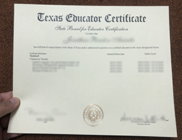 Texas Educator Credentials sample