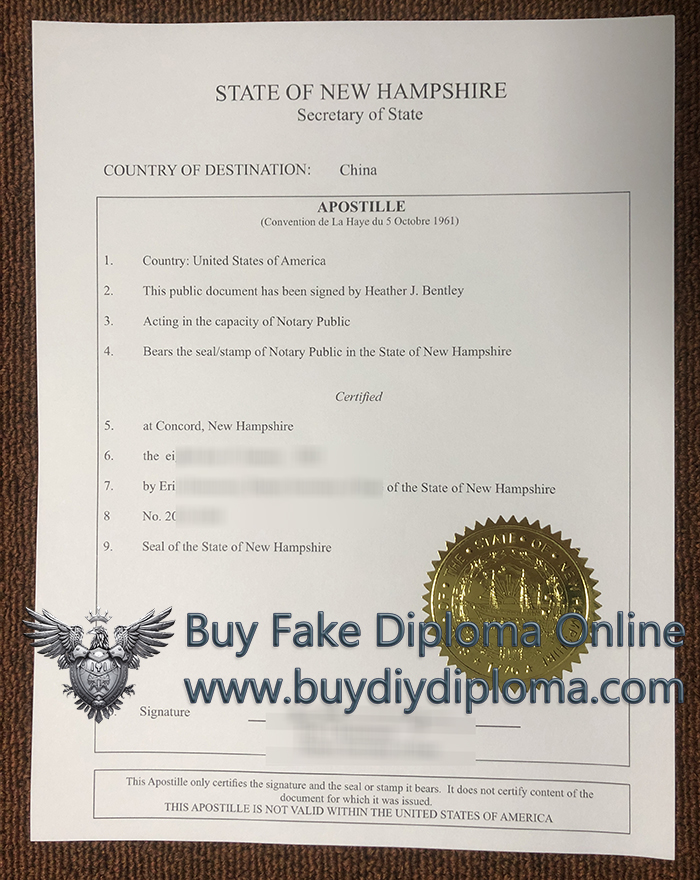 New Hampshire Apostille Credentials