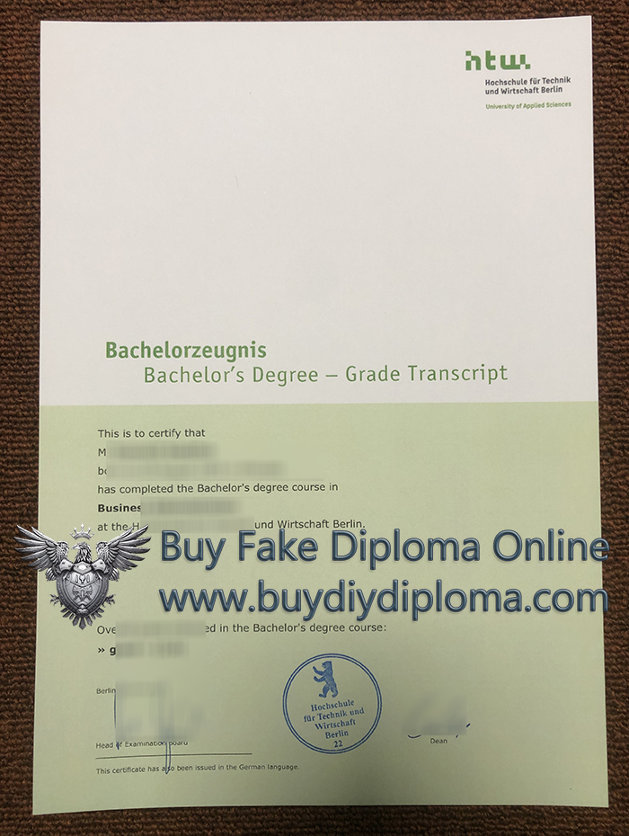 HTW Berlin Zeugnis sample