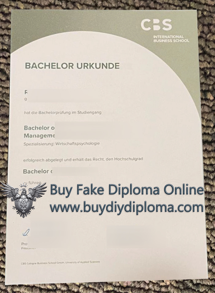 CBS International Business School Urkunde