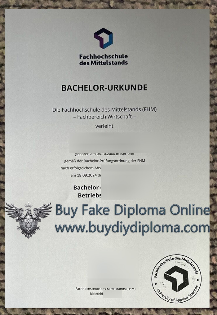 Fachhochschule des Mittelstands (FHM) Urkunde