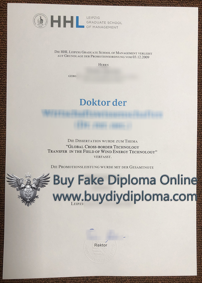 HHL Leipzig Graduate School of Management Urkunde HHL Leipzig Graduate School of Management Urkunde