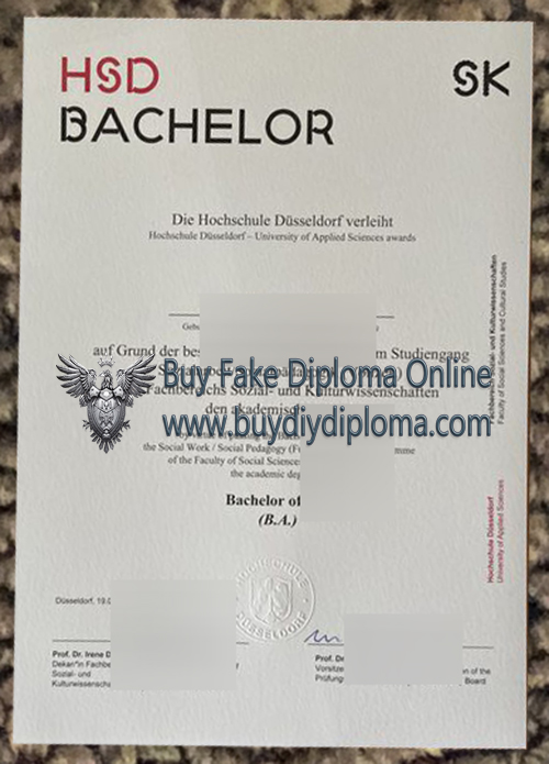 Hochschule Düsseldorf Urkunde Hochschule Düsseldorf Urkunde