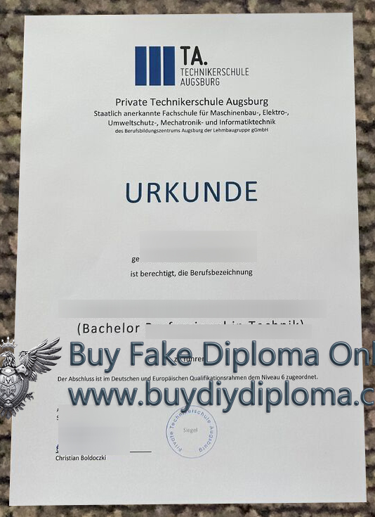 Technikerschule Augsburg Urkunde