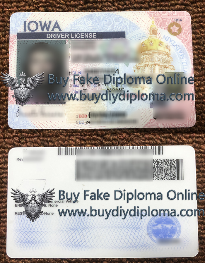 Scannable IOWA Driver License Reproduction， ID