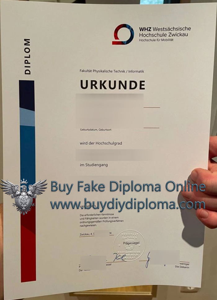 Westsächsische Hochschule Zwickau Urkunde